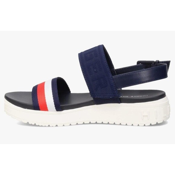 Tommy Hilfiger Blue Red White Sandals Women's Low Wedge Blue 10 NEW - Picture 6 of 8
